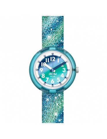 Flik Flak Watch - Liquid Rainbow - 32mm - Green - Light Blue - ZFPNP153
