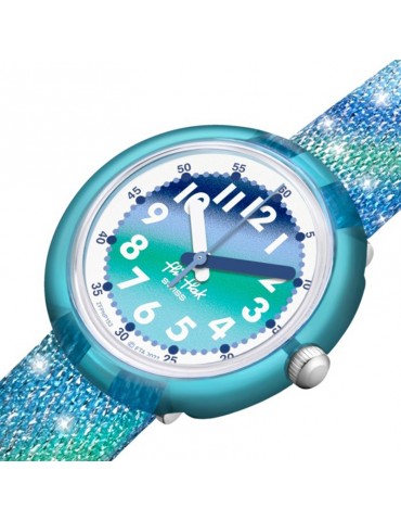 Flik Flak Watch - Liquid Rainbow - 32mm - Green - Light Blue - ZFPNP153 2