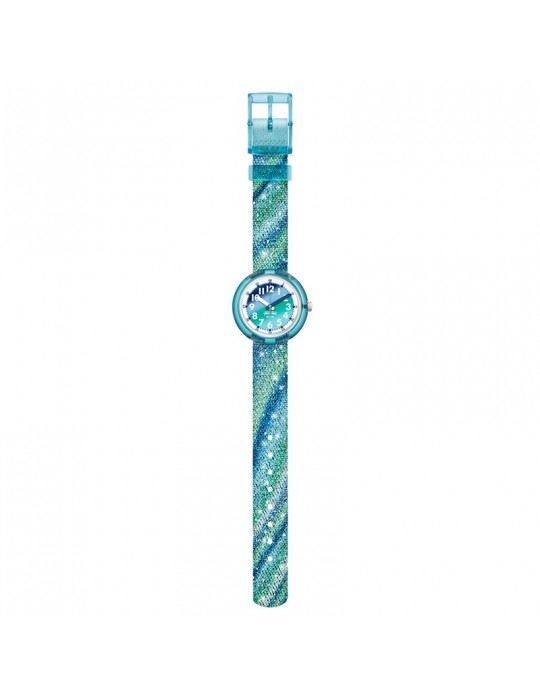 Flik Flak Watch - Liquid Rainbow - 32mm - Green - Light Blue - ZFPNP153