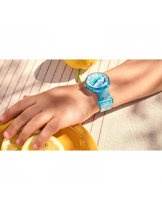 Orologio Flik Flak - Liquid Rainbow - 32mm - Verde - Azzurro- ZFPNP153