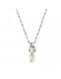 Chimento Necklace - Bamboo Classic in 18k White Gold with Pearl 45 cm - Mia - 0