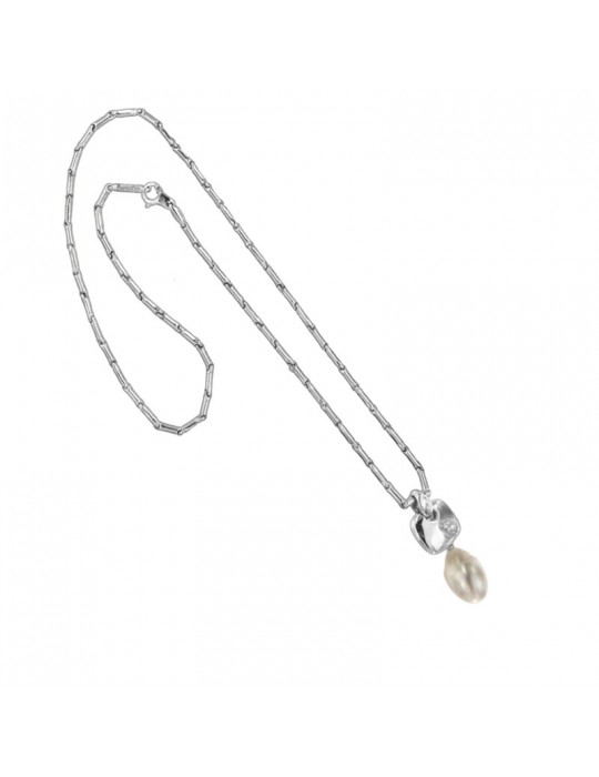 Collana Chimento - Bamboo Classic in Oro Bianco 18 carati con Perla 45 cm - Mia - 1G00489CC5430