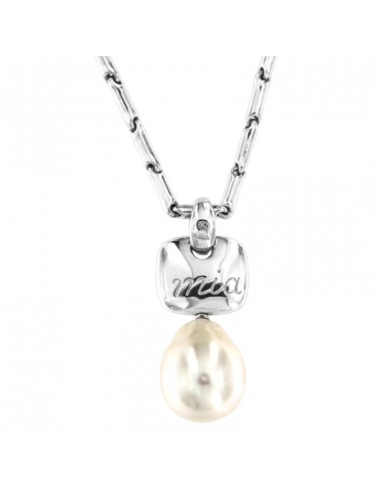Collana Chimento - Bamboo Classic in Oro Bianco 18 carati con Perla 45 cm - Mia - 1G00489CC5430