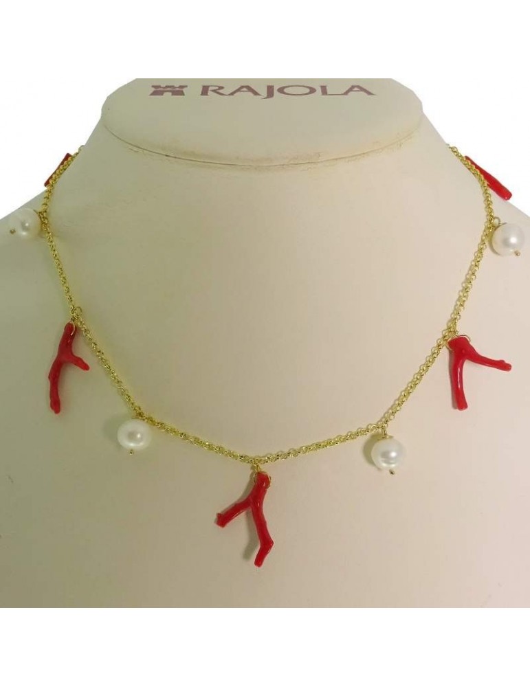 Collana Rajola - Palau - Gold - Corallo - Perle Bianche - 454476