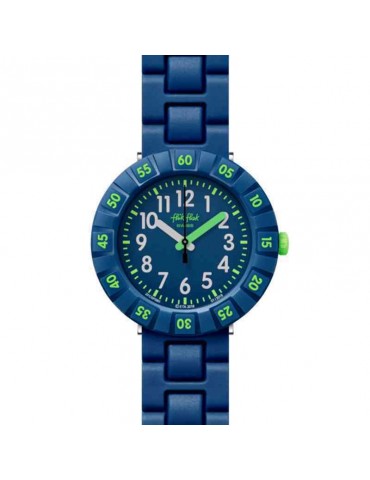 Flik Flak Watch - Solo Dark - Only Time - Blue - Green-37mm-ZFCSP086
