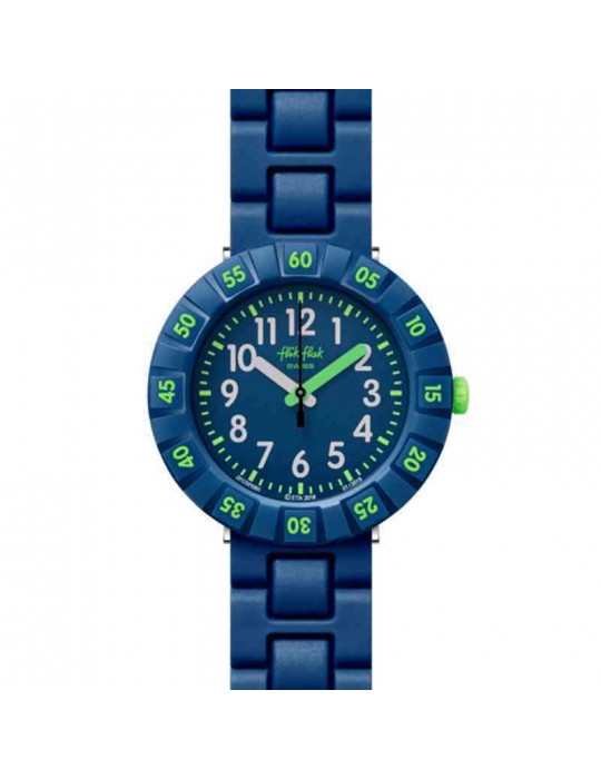Flik Flak Watch - Solo Dark - Only Time - Blue - Green-37mm-ZFCSP086