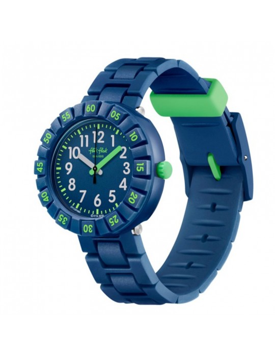 Flik Flak Watch - Solo Dark - Only Time - Blue - Green-37mm-ZFCSP086