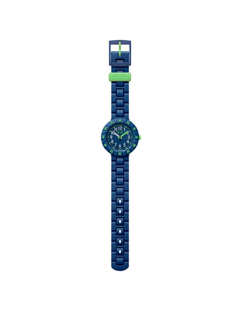 Orologio Flik Flak- Solo Dark - Solo Tempo - Blu - Verde-37mm-ZFCSP086