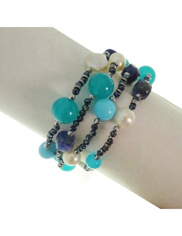 Bracciale Rajola - Candy - Multifilo - Perle - Pasta Turchese-54425618