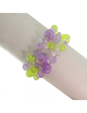 Bracciale Rajola - Ilenia -Ametista Lavanda-Giada Verde Light-54427818