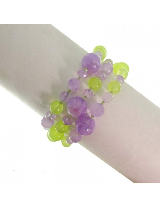 Rajola Bracelet - Ilenia - Lavender Amethyst-Light Green Jade-54427818