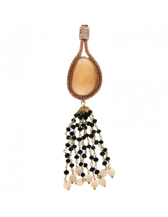 Collana Sikè - Metallica - Lunga - Rose Gold - Occhio di Gatto-ART1031