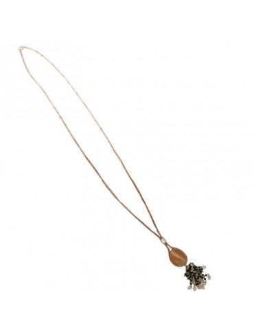 Collana Sikè - Metallica - Lunga - Rose Gold - Occhio di Gatto-ART1031 2