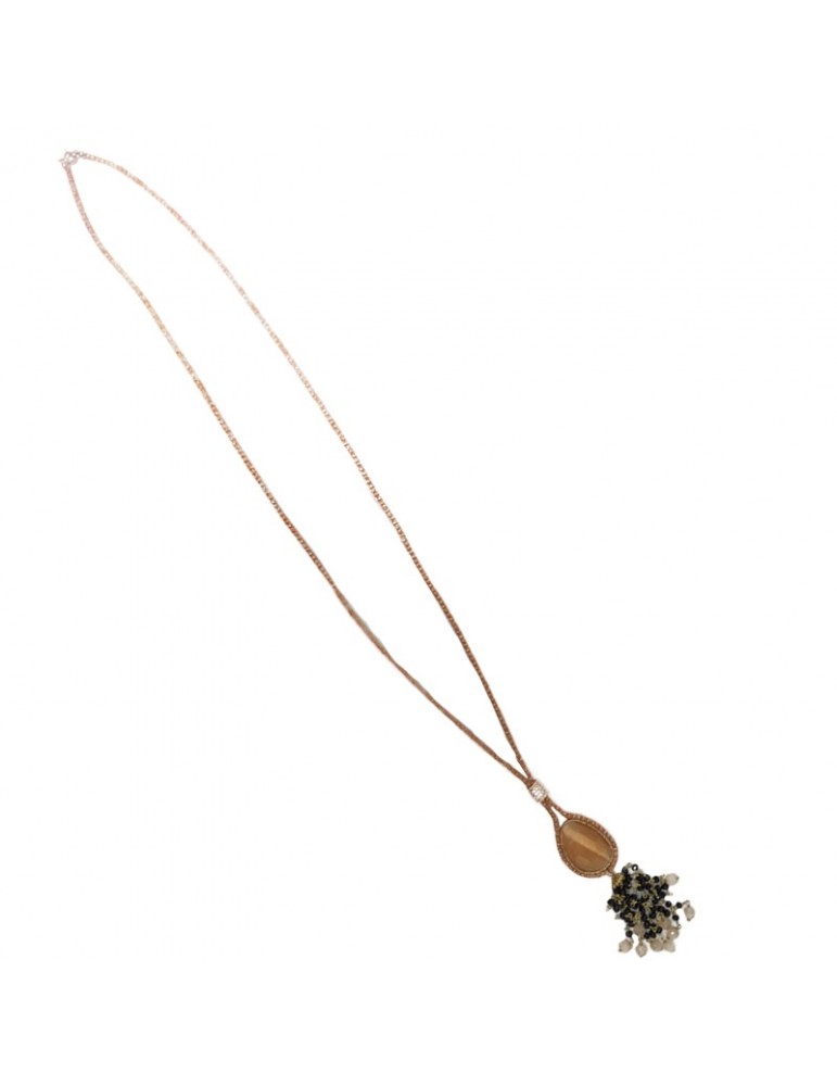 Sikè Necklace - Metallic - Long - Rose Gold - Cat's Eye-ART1031
