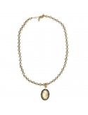 Sikè Necklace - in 925% Gold Plated Silver - Pearls - Zircons - SW110