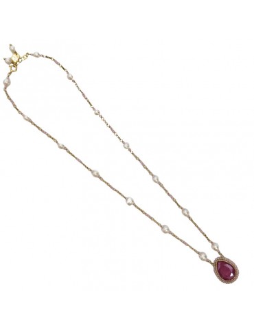 Collana Sikè - Girocollo - Perle - Cristallo Rosa - SW075 2