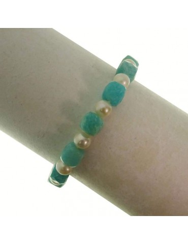 Bracciale Rajola - Rubik - Perle Bianche - Amazzonite - 54441418
