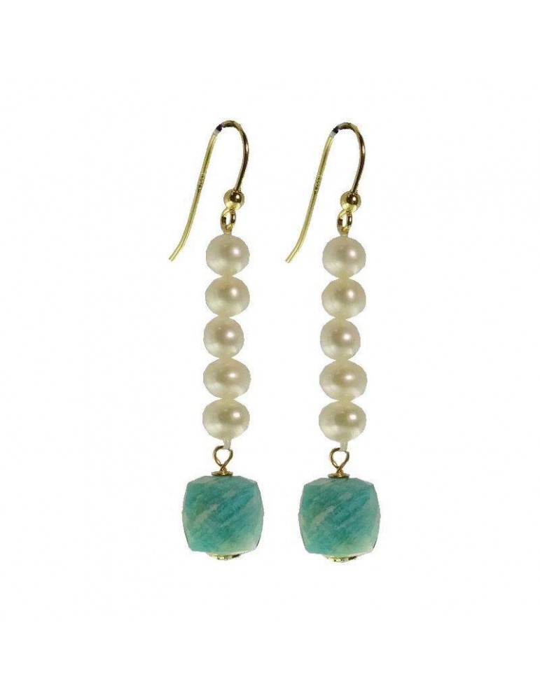 Rajola earrings - Rubik - Pendants - Pearls - Amazonite - 544414OR