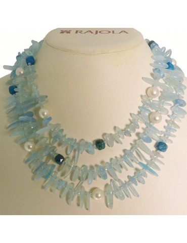 Collana Rajola - Shark - Multifilo - Acquamarina - Perle - 544761