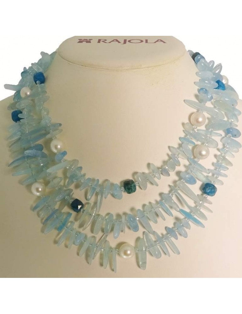 Collana Rajola - Shark - Multifilo - Acquamarina - Perle - 544761