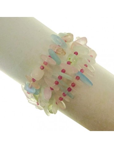 Rajola Bracelet - Shark - Multistrand - Aquamarine - Rose Quartz - 54476318