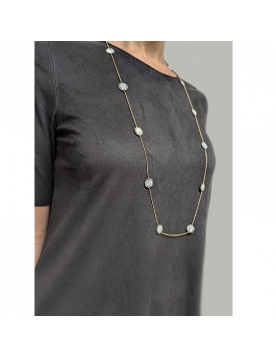 Collana Sikè - in Argento 925% Dorato - Ematite - Madreperla - ART613