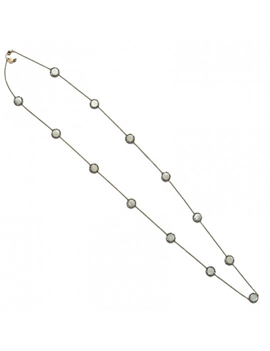 Collana Sikè - in Argento 925% Dorato - Ematite - Madreperla - ART613