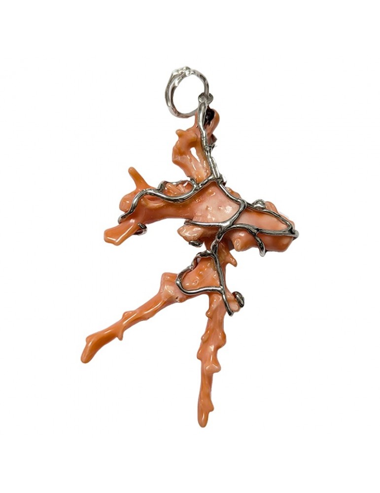 Della Rovere Pendant - in 925% Silver - Coral - DR272