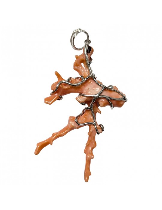 Della Rovere Pendant - in 925% Silver - Coral - DR272