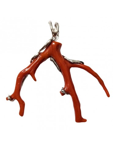 Della Rovere Pendant - 925% Silver - Red Coral - DR271