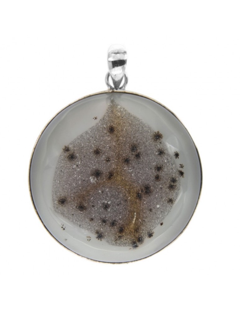 Della Rovere Pendant - 925% Silver - Crystallized Agate - CIM024