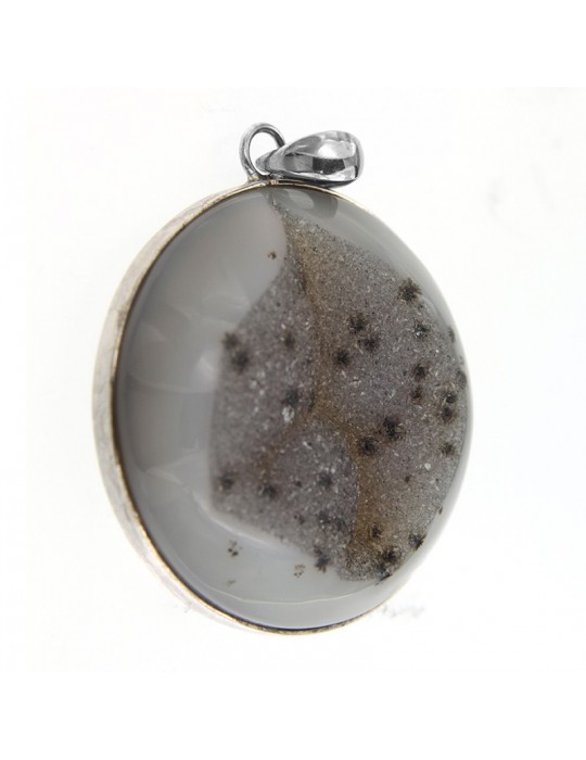 Della Rovere Pendant - 925% Silver - Crystallized Agate - CIM024