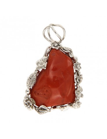 Ciondolo Della Rovere - Fiori in Argento 925% - Corallo Rosso - DR199