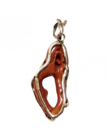 Della Rovere Pendant - in 925% Gold Plated Silver - Red Coral - DR194 2