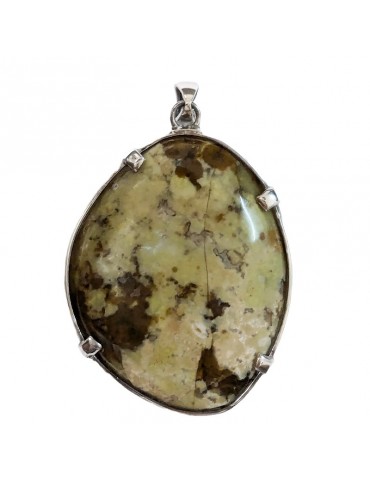 Della Rovere Pendant - in 925% Silver - Rounded Green Opal - CIM028 2