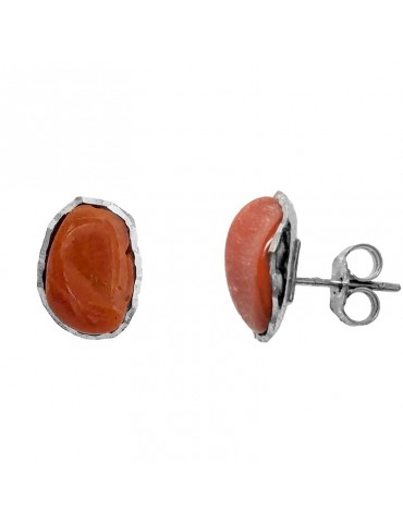 Orecchini Della Rovere - a Lobo - Argento 925% - Corallo Rosso - DR224 2