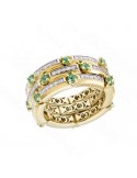 Anello Chimento - X-Tend Chocolat - Oro Giallo 18 carati con Diamanti Naturali e Smeraldi 0,72 ct - 1A09621EB1140
