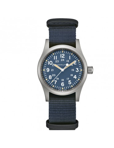 Hamilton Men's Watch - Khaki Field Mechanical 38mm Blue - NATO Strap - 0