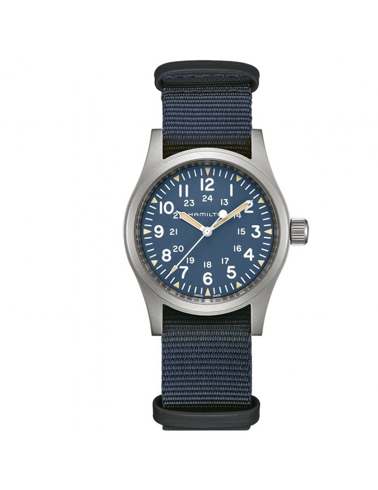 Orologio Hamilton Uomo - Khaki Field Mechanical 38mm Blu - Cinturino NATO - H69439940