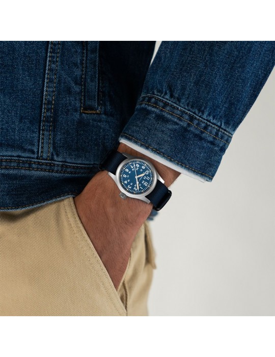 Orologio Hamilton Uomo - Khaki Field Mechanical 38mm Blu - Cinturino NATO - H69439940