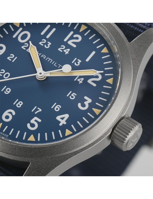 Orologio Hamilton Uomo - Khaki Field Mechanical 38mm Blu - Cinturino NATO - H69439940