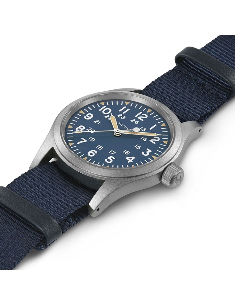 Hamilton Men's Watch - Khaki Field Mechanical 38mm Blue - NATO Strap - 0