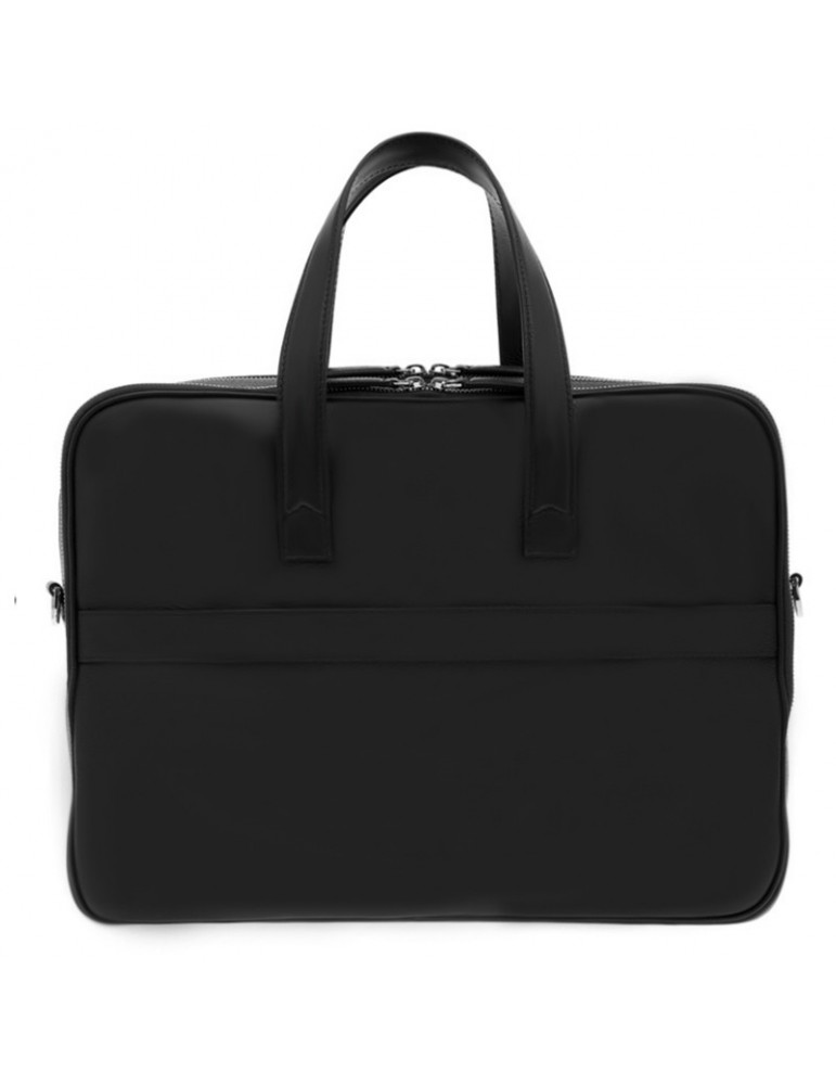 Pineider Double Pocket Briefcase - Daily 23-2 in Black Smooth Calfskin - 0