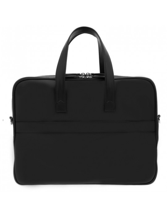 Pineider Double Pocket Briefcase - Daily 23-2 in Black Smooth Calfskin - 0