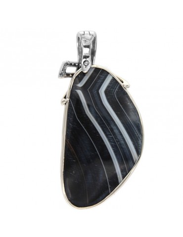 Della Rovere Pendant - in 925% Silver - Agate-Pavè of Zircons-CIM078 2