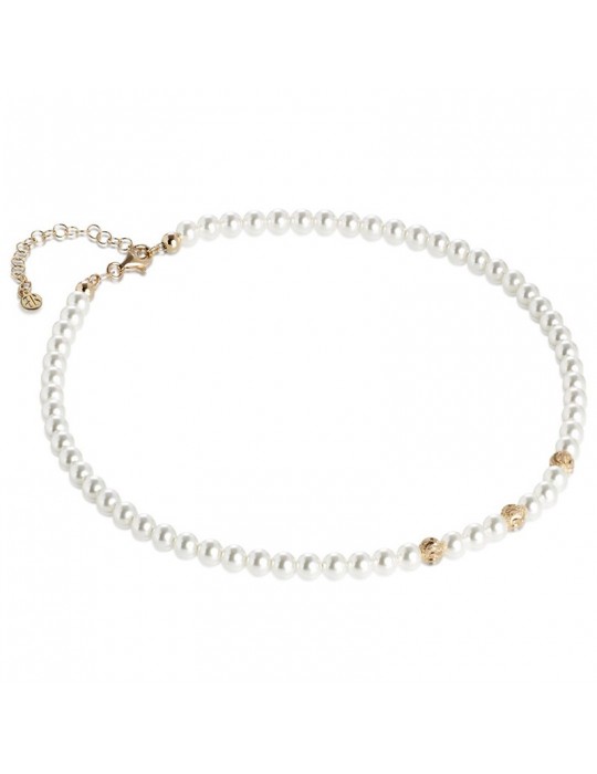 Collana Boccadamo - Argento 925% Dorato - Perle 6mm - GR650D