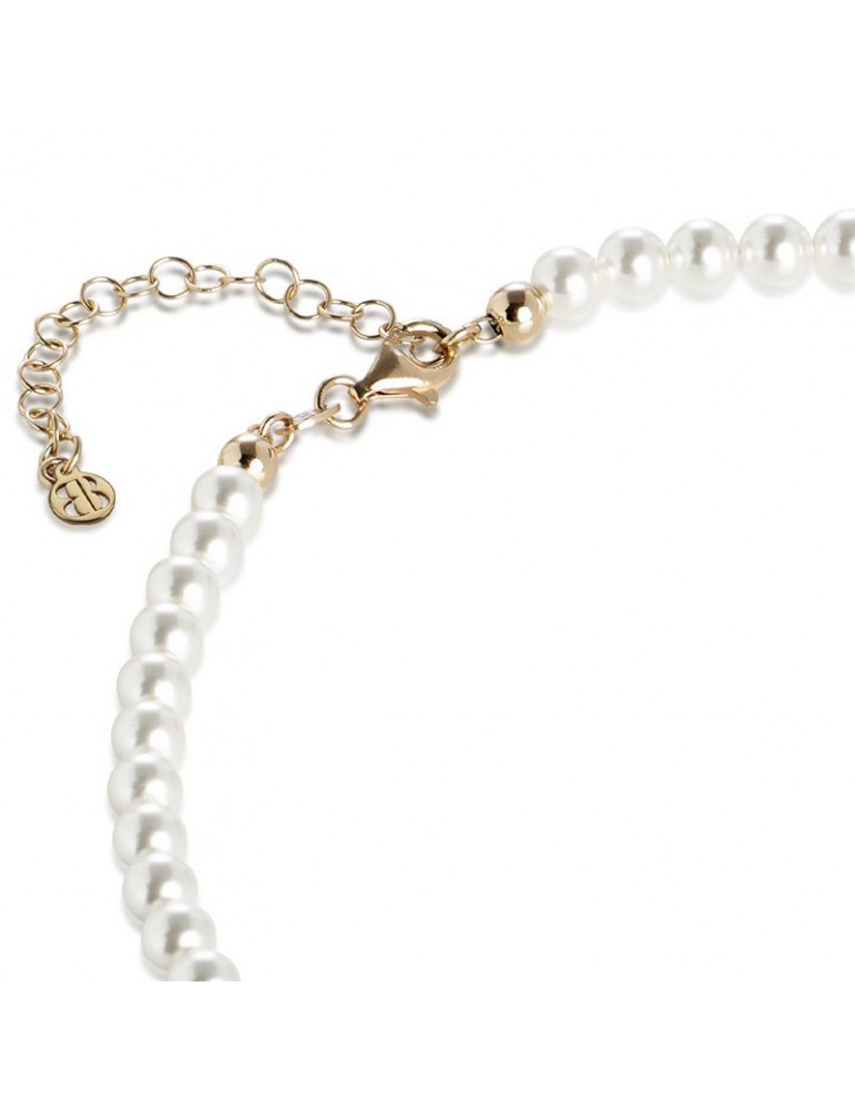 Boccadamo Necklace - 925% Gold Plated Silver - 6mm Pearls - GR650D
