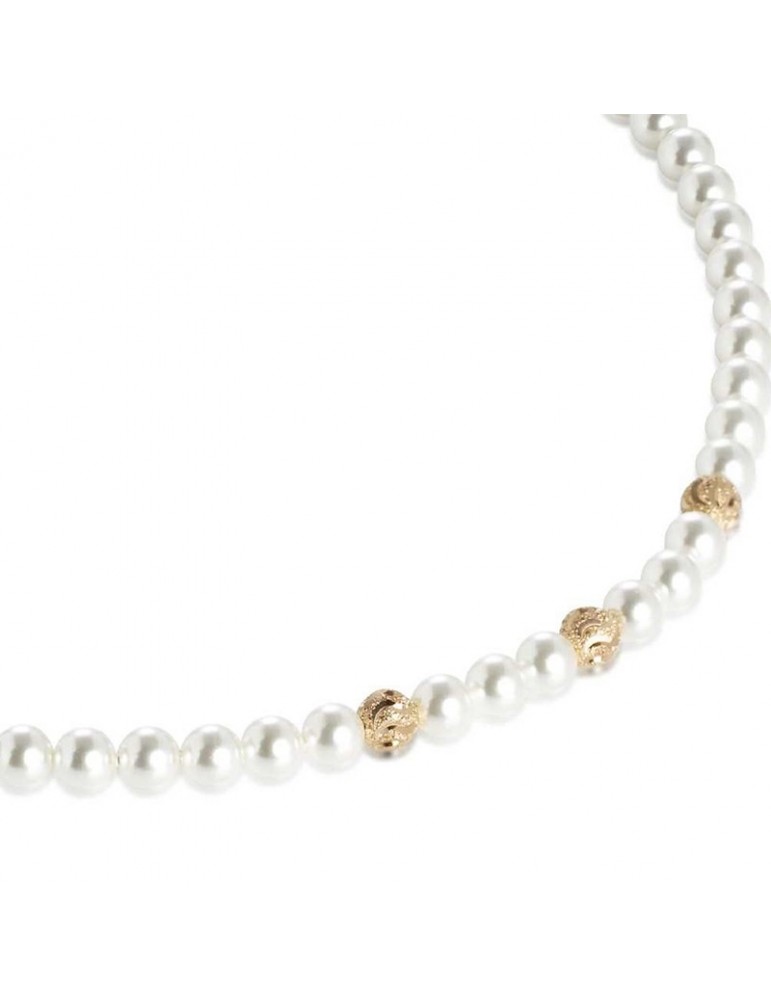 Boccadamo Necklace - 925% Gold Plated Silver - 6mm Pearls - GR650D