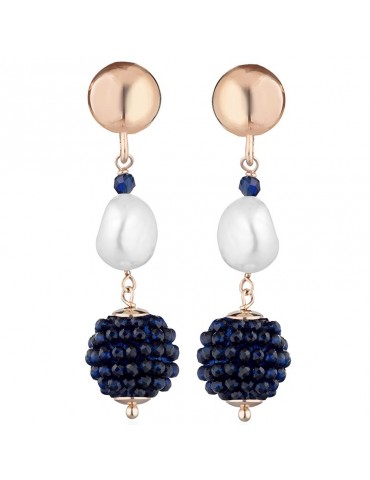 Orecchini Lelune Glamour - Sophie-Pendenti-Perle-Spinelli Blu-LGEA5312