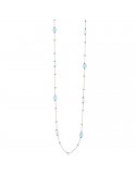 Collana Lelune Glamour - Argento 925% Rosato - Giada Azzurra -LGNK5171